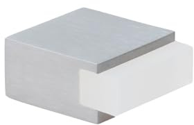 EVI Herrajes | Mini-Türstopper, Quadratisch | 25 x 14 mm | Edelstahl AISI 304, Weißer Gummi | Hervorragende Haftung | I-197/14