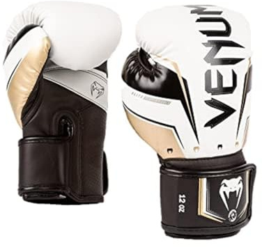 Venum Unisex vuxen elite boxhandskar, vit/guld, 25 ml