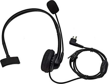 UAYESOK Radio Ohrhörer, 2-poliges Walkie Talkie Overhead Headset mit PTT-Mikrofon für Motorola CP040 CP200 DP1400 GP300 CLS1410 XT420 XT460 Hytera PD405 PD505 Amateurfunk Zwei Wege Radio