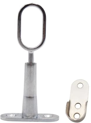DOJA Barcelona | Support Tringle Penderie | 2 Barres + 2 Supports | Ovale | Zinc-Aluminium et Acier Chromé | pour Armoire Vêtements, Tringle Rideau Plafond, Dressing