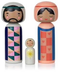 Lucie Kaas - Dekofigur - Sketch.inc - Nativity - Holz - Farbe: Mehrfarbig - 3-teilig