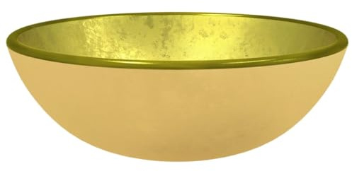 vidaXL Basin Bathroom Furniture Sink Washroom Wash Basin Powder Room Cloakroom Toilet Washing Sink Bowl for Vanity Cabinet Tempered Glass Gold