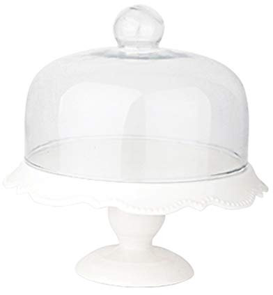 XOOPIT Copertura per Alimenti, Campana Coperchio Microonde,Alzata per Torta in Pizzo con Cupola per Torta, Coperchio a Cupola in Vetro ad Alta Resistenza Coperchio Trasparente Vassoio per Dessert p