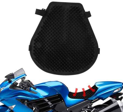 WOOXGEHM Motorrad Sitzkissen, Wärmeableitung und Atmungsaktivität, Motorrad Gel Sitzpolster, Zartes, Weiches, Verstellbares 3D Waben Stoßdämpfendes Sitzkissen für Alle Motorradmodelle