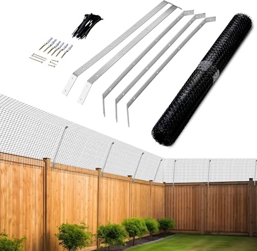 Misc Home Cat Proof Fence Anti-Climb Barrier – Secure Outdoor Catio Enclosure Kit, Weatherproof Garden Mesh Fencing for Cat Safety & Protection (15 Meter Kit)