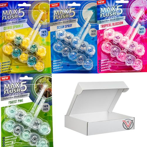 Citrus Sparkle, Ocean Spray, Forest Pines & Tropical Blossom Toilet Rim Block Cleaner (Twin pack) - 04 Mixed Packs