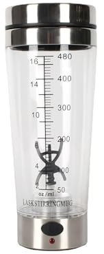 bephible Bottiglia shaker per frullati proteici a prova di perdite, 500 ml, tazza di miscelazione automatica elettrica per frullati, integratori, design versatile e durevole, per casa, ufficio,