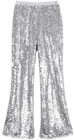 LOLANTA Mädchen Paillettenhose, glitzernde Disco Schlaghose, Party und Hip Hop Tanzbekleidung