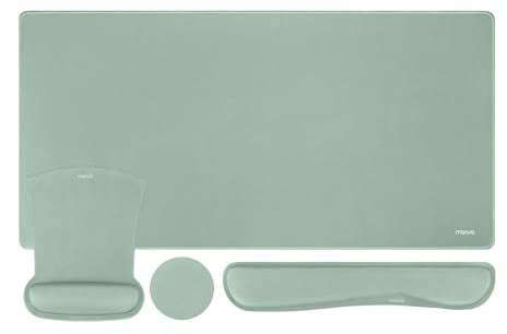 MOSISO Large Desk Mat/Gaming Mousepad&Mouse Mat and Keyboard Wrist Support | Ergonomic Mouse Pad,Non-Slip Base,Smooth Tracking,Comfortable Wrist Cushion for Office Computer Laptop Working, Antique Green