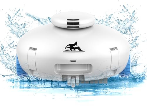 Robot Piscina Senza Fili, Doppio Motore, Batteria da 7500 mAh che dura 120 minuti, Auto-parcheggio Potente aspirazione, Robot Pulitore Piscina fuori terra/interrate per piscine a fondo piatto