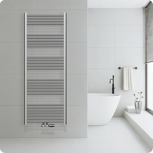Belrad® Badheizkörper mit Mittelanschluss - Moderner Handtuchheizkörper aus Qualitätsstahl - Gunmetal Grau - Wandmontagefähig & wasserbetrieben - Robuste & langlebige Badezimmer Heizung