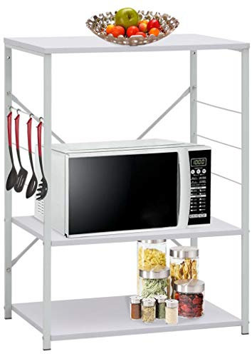 Moderner Mikrowellenschrank, weiß, 60 x 39,6 x 79,5 cm, stilvolle Aufbewahrungslösung aus Holzwerkstoff für die Küche