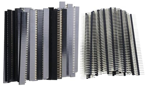 Einreihige Buchsenleiste, Single Row Header Connector, Weibliche Männliche Stiftleiste, Weiblich Pin Header Connector Kit, 40 Pins, 2.54 mm Rastermaß, Einreihig, Gerade, 40 Stück