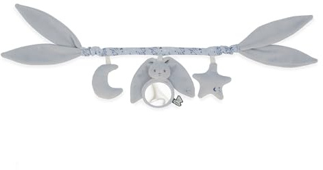 KALOO - Chaîne d'activités Bébé - Idéal Poussette, Lit, Cosy - Longueur 40cm - Arche D'activités Lapinoo pour Bébé avec Hochet - Coloris Bleu - Dès la Naissance - K218021