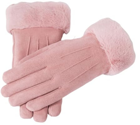 VALICLUD Warme Damen-winterhandschuhe aus Wildleder Outdoor-reithandschuhe mit Touchscreen-funktion für Einfache Bedienung Langlebig und Pflegeleicht