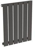 Radiateur anthracite mural eau chaude horizontal en acier | 60 x 45 cm 361 Watt chauffage central | 4 raccordements standards 15x21 (1/2) série NYTIA by NOYON & THIEBAULT
