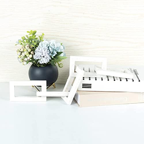 Wooden Decorative Chain, Washable Hand Carved Pine Wood Sculpture, Wood Chain Link Farmhouse Decor, for Coffee Table Shelf Accent Aesthetic Decoration,White