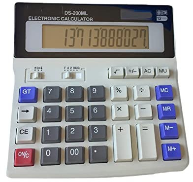 Calculatrice de bureau avec écran LCD extra large à 12 chiffres, tactile confortable avec de gros boutons, fonction standard for le bureau, la maison, l'école, petite taille, portable, sûre, réponse r