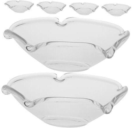 ULTECHNOVO 6pcs Fluted Glass Bobeches Round Candlestick Ring Holder Wax Drip Catchers for Candles Guards Decorative Glass Candle Protector Accessories