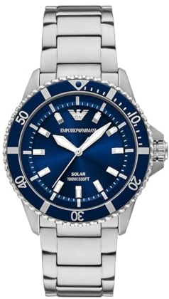 Emporio Armani Herren 42MM Silberfarbene Edelstahluhr, AR11697