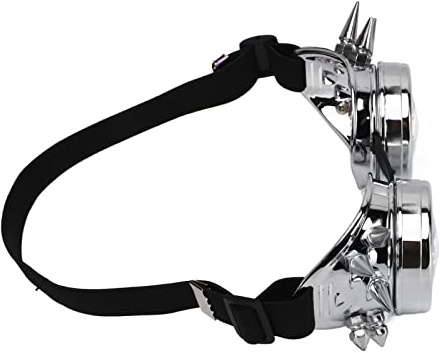 Brrnoo Steampunk -skyddsglasögon, Kalejdoskopglasögon med Elastisk Band PC ABS Steam Punk Goggles för Festdekoration (Ljust silver)