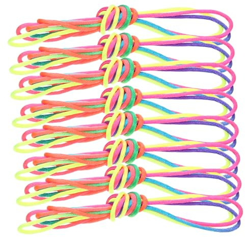 Abaodam 20 Pcs Finger Stretchy Strings Toy Rainbow Color Chinese String Game for Children Sensory Play Educational Cat’s Cradle Game 1.6m Length 2.5mm Thickness