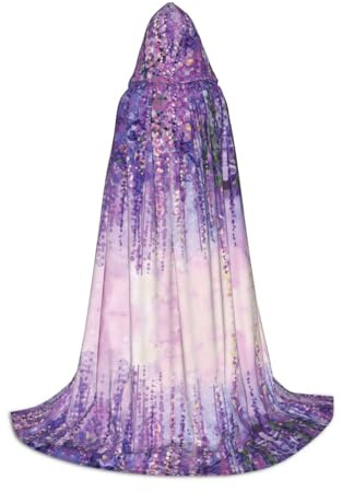 FHIZOAL Cape à capuche pour adolescents avec motif floral et fleurs de lierre pour cosplay, carnaval, sorcière, vampires