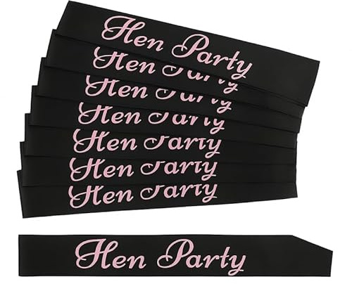 21 Pcs Black Hen Party Sashes For Wedding Ladies Hen Night Out Fancy Dress Accessory