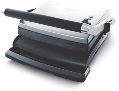 Sage - The Adjusta Grill & Press - 2200 W Kontaktgrill mit Abtropfschale und verstellbaren Füßen - Elektrogrill für Paninis, Sandwiches und Vieles Mehr - Gebürsteter Edelstahl