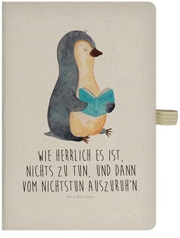 Mr. & Mrs. Panda Journal Pinguin Buch - Geschenk, Skizzenbuch, Reisetagebuch, Ferien, Lesen, Notizbuch A5, Urlaub, Tagebuch