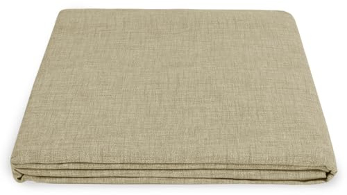 SaRani Copridivano FIOCCO con Laccetti, Tessuto Pesante per Tappezzeria, Vestibilità Universale e Copertura Totale del Divano, Produzione Sartoriale Italiana (Beige, 2 posti)
