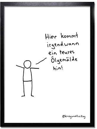 Krieg und Freitag kriegundfreitag Kunstdruck Ölgemälde inkl. schwarzer Rahmen (30 x 40 cm | 11,8x15,7) Wandbild, Poster, Deko Bilder| Künstler