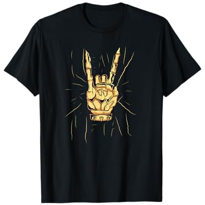 Hard Rock Heavy Metal Pommesgabel Teufelsgruß T-Shirt