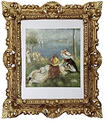Väggmålning flicka vid havet pierre – augusti bild barockram 45 x 38 cm
