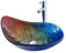 Lavandino Da Bagno Lavabo Da Appoggio In Vetro Temperato A Forma Di Goccia, Lavabo Da Appoggio Lavabo Da Appoggio Lavabo Da Bagno Dell'hotel 550 X 380 X 170 Mm (Arcobaleno,Package 2)