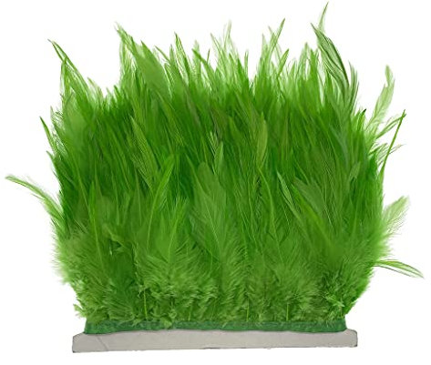 Lime Green 2Yard Rooster Hackle Feather Fringe Trim 4-6inch in Width for DIY Costume Sewing Craft Decor Dress Accessories Party Supplies Festival Outfits