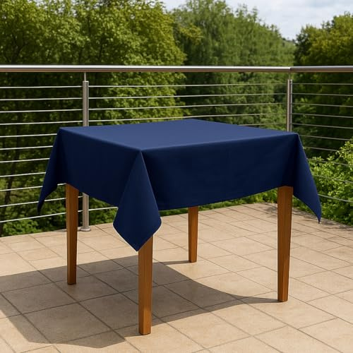 Premium Tischdecke Teflon beschichtet - Tischtuch, Outdoortischdecke, Gartentischdecke, Garten, Terrasse, Outdoor, Wetterfest, Schmutzabweisend, Wasserabweisend (130x170 cm, Marine)