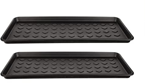 BigDean 2X Schuhabtropfschale 71,5x34,5x3cm Schuhablage groß für Schuhe | Abtropfschale für Schuhe - Schuhmatte mit erhöhtem Rand - Schuh-Abtropfschale für Regen, Herbst & Winter - Made in EU