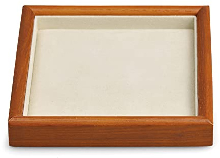Oirlv Massivholz-Schmucktabletts Aufbewahrung Display Tablett für Schublade Schmuck Ring Halskette Veranstalter Tablett(Cremeweiß Leere Tablett)