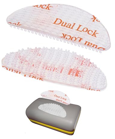 Support Crochet Bande de Boucles Transparent, 1 Paire, Compatible avec Le boîtier de péage Telepass, 49 x 18 mm, Pastille adhésive Double Face, Support de Compteur, Support Disque horaire Pare-Brise