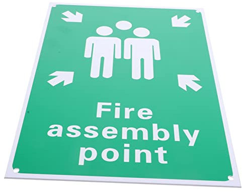 CIYODO Feuersammelplatz Schild Aluminium 0,8mm Notfallschild Mit Symbol Und Text Reflektierend Betriebssicherheitszeichen Für Garten Und Büro