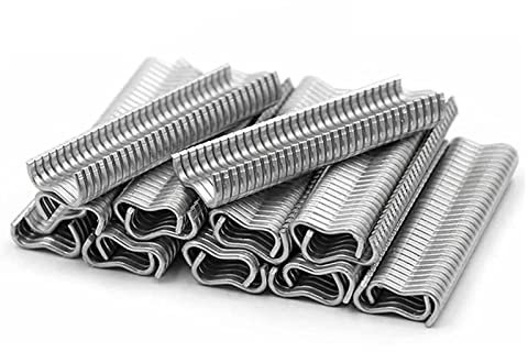 2400 Piezas Alicates para Anillos de Clavos Tipo M, Instalación de Jaulas de Animales Clavos en Forma de M Hebillas de Clip de Alambre de Gallinero de Metal para Cercas de Alambre de Jaula de Malla