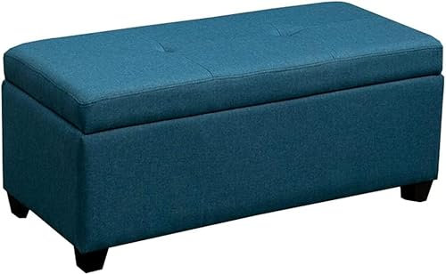 Brandschutz-Falthocker mit Stauraum, 99,9 cm, gepolsterter Ottoman, großer Stauraum, Klappscharnier, Schlafzimmer-Bettendhocker, Kunststoff-Fußhocker, kann 150 kg Ottomane tragen (
