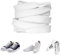 Carehabi 2 pares de cordones blancos planos de 8 mm de ancho cordones de poliéster resistentes al desgarro longitudes 140 cm para zapatillas deportivas zapatillas de senderismo zapatillas de correr