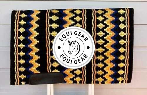 EQUIGEAR Western Show Horse Satteldecke aus neuseeländischer Wolle, Western-Design, handgefertigte Satteldecke, Wollpolster, Sensor Flex (Anpassung möglich), WZ13 (34x38)