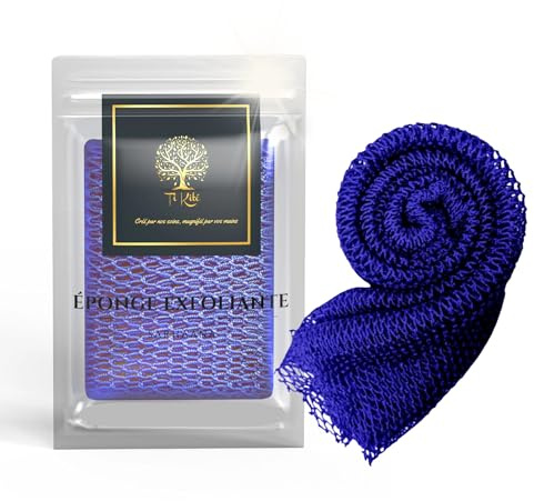 SARHAANA Sarhaana African Shower Net Djampe Exfoliating Bath Sponge Toilet Flower Glove XL Accessory for Women Men Children Body Scrub Net (Dark Blue)