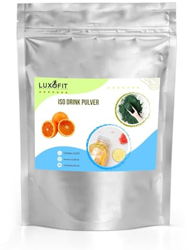 Luxofit Blutorangen Isotonisches Getränkepulver, L-Carnitin, Elektrolytgetränk, Sportgetränk mit Geschmack, Natürliche Farbstoffe, schnelle und einfache Zubereitung (1 Kg)