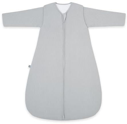 emma & noah Baby Schlafsack 3.5 TOG, Strampelsack für den Winter, in vielen Farben, Bio-Baumwolle, Oeko-TEX Zertifiziert, Abnehmbare Ärmel, Schlafsack für Neugeborene (Essential Grau, 70)