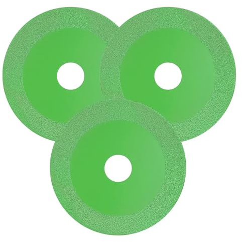 3Pcs Diamond Cutting Disc Saw Blade, 115x15x22.23mm Green Professional Glass Cutting Disc, Cutting Disc Precise Cutting Saw Blades for Cutting and Grinding Tiles, Glass, Ceramics and Marble