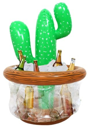 Seau à glace gonflable en forme de cactus – Refroidisseur de boissons au bord de la piscine | Porte-gobelet gonflable en forme de cactus en forme de chapeau mexicain, seau à glace pour événements